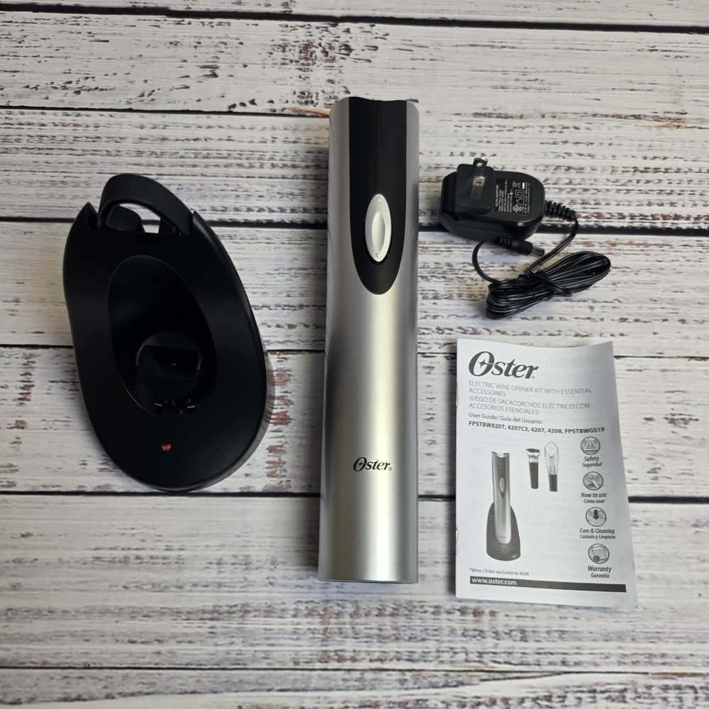 Oster Rechargeable‎ Electric Wine Bottle Opener FPSTBW8207-S No Attachments
